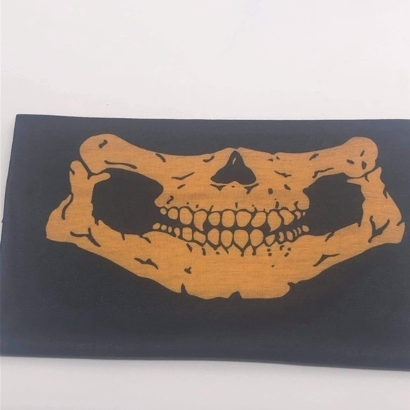 Motorcycle Helmet Skull Neck Face Mask Gold - Picture 3 of 4